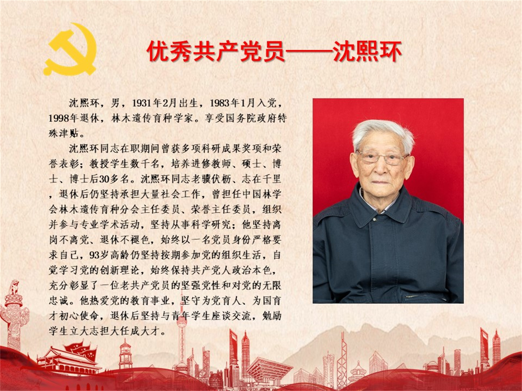 优秀共产党员——沈熙环