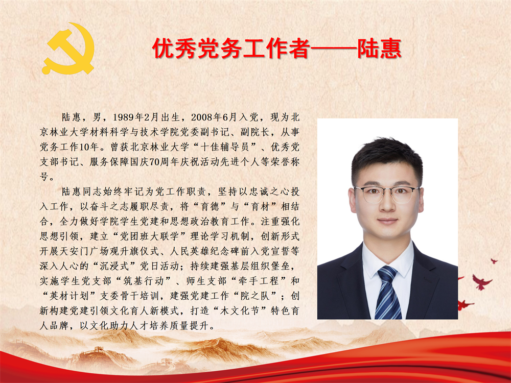 优秀党务工作者——陆惠