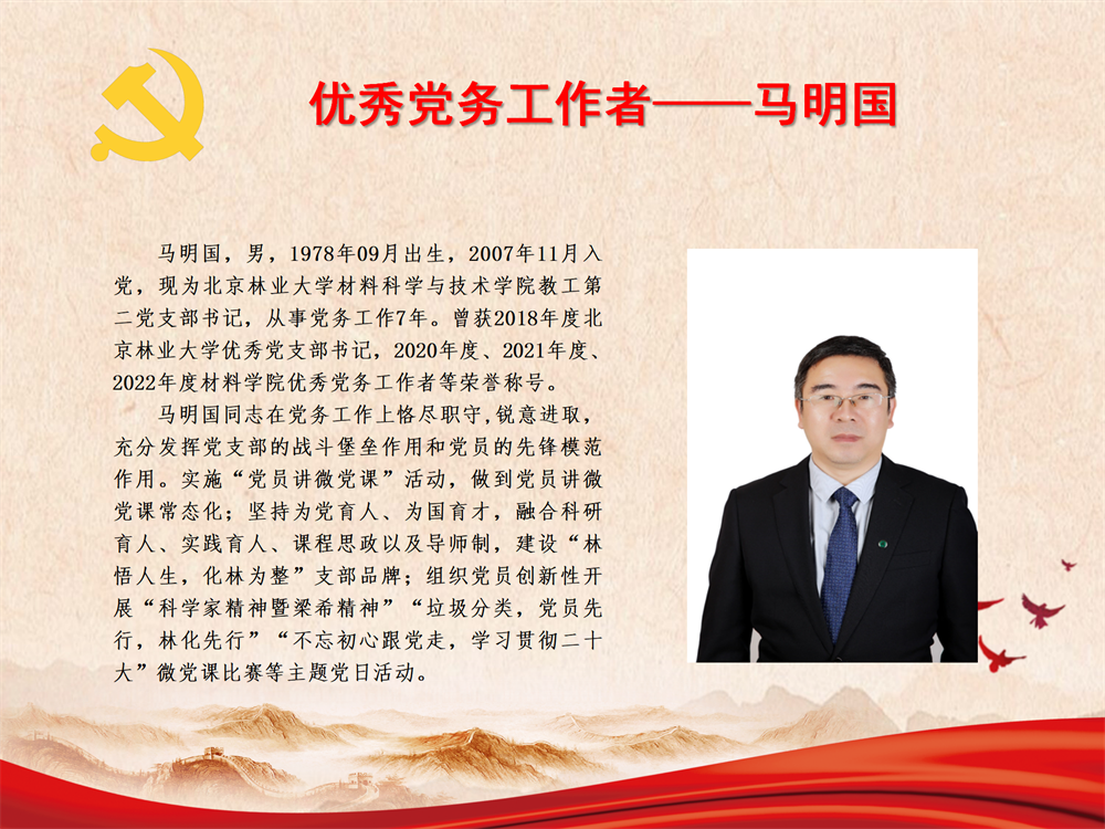 优秀党务工作者——马明国