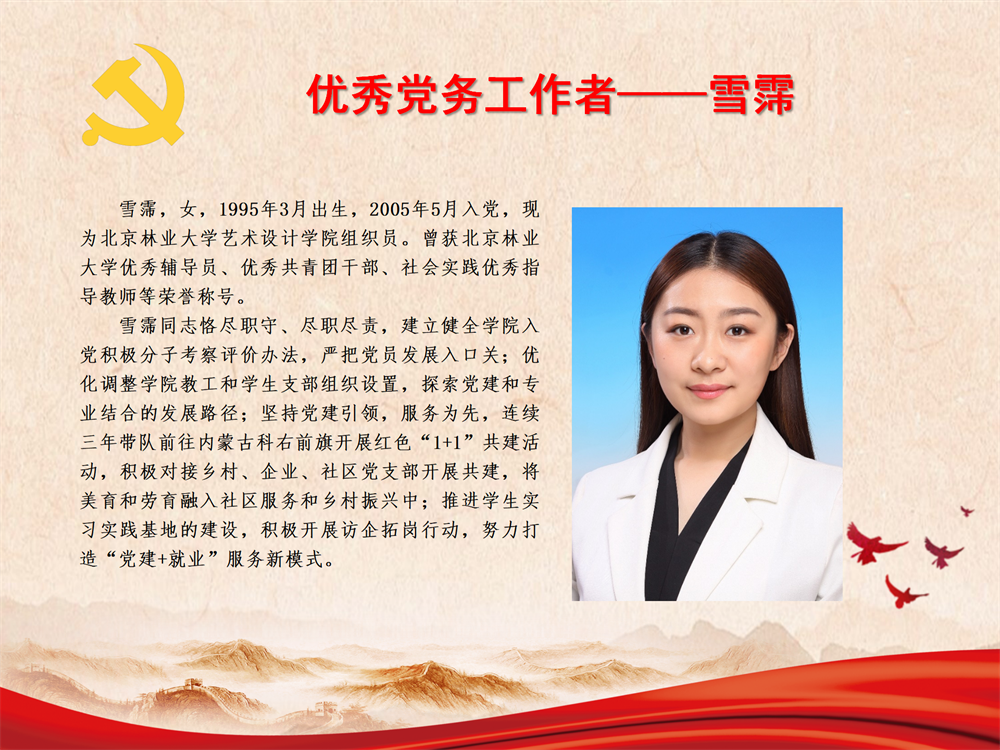 优秀党务工作者——雪霈