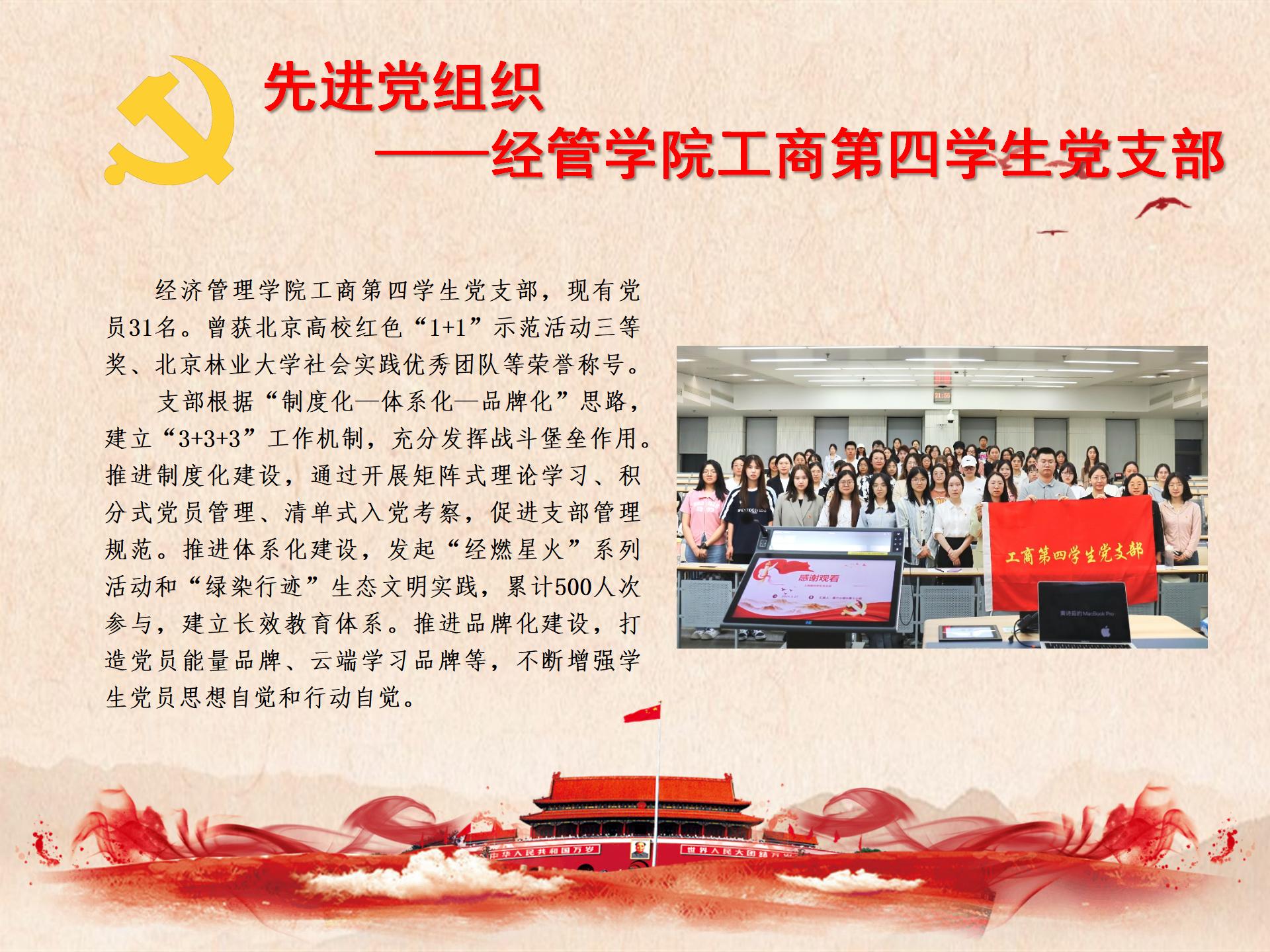 先进党组织——经管学院工商第四学生党支部