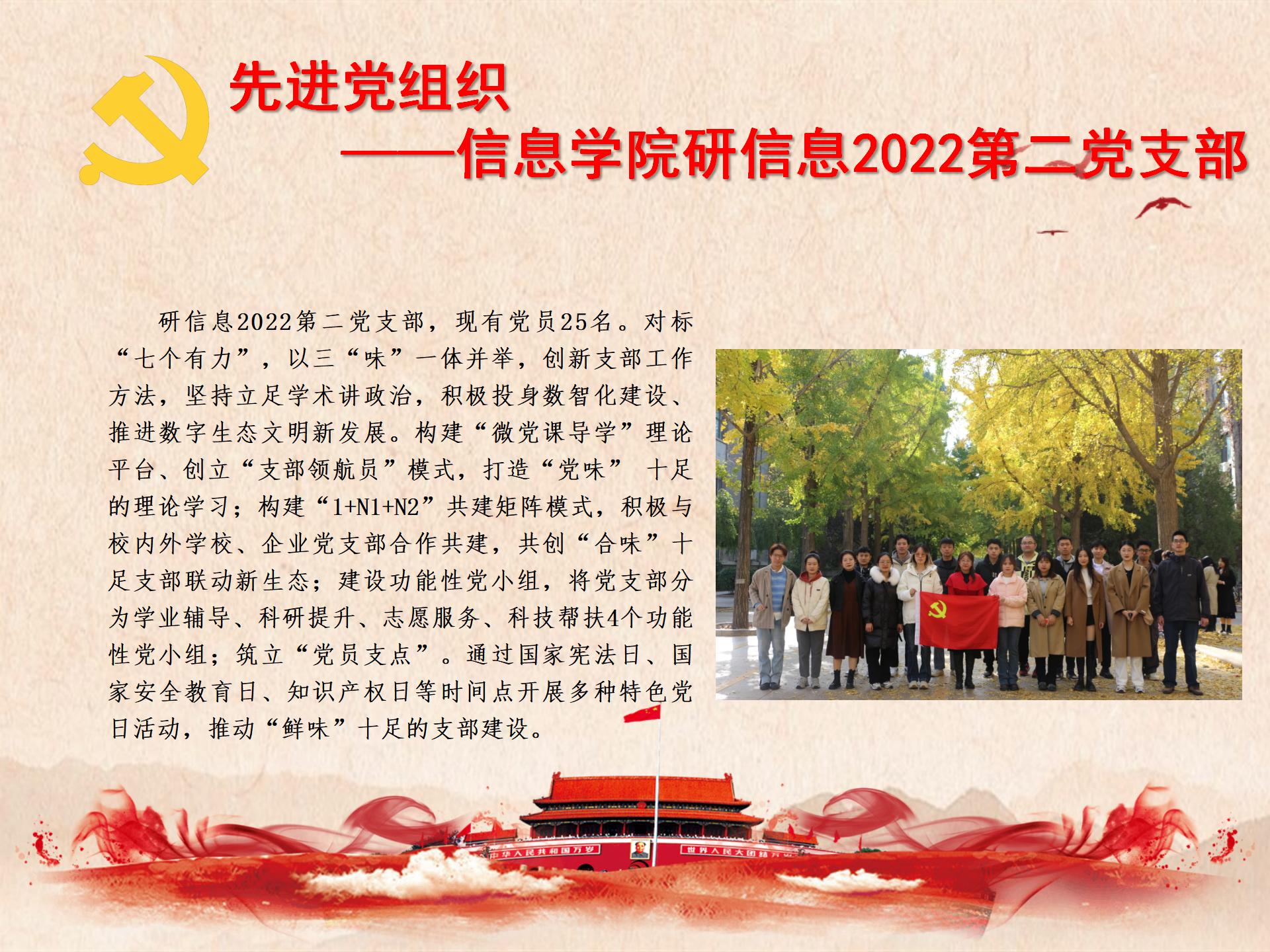 先进党组织——信息学院研信息2022第二党支部