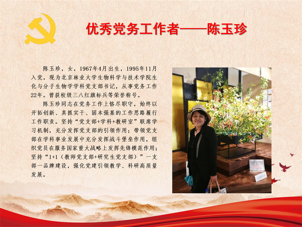 优秀党务工作者——陈玉珍